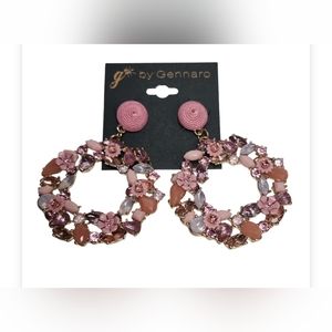 G by Gennaro Pink Bling Stud Earrings Statement Jewelry